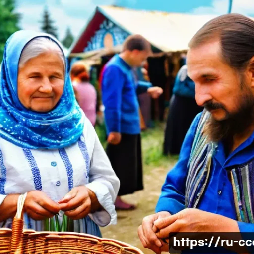문화콘텐츠 기획에서의 지역 문화 활성화 - **A Vibrant Russian Folk Art Festival:**
    A bustling outdoor market scene at a traditional Russia...