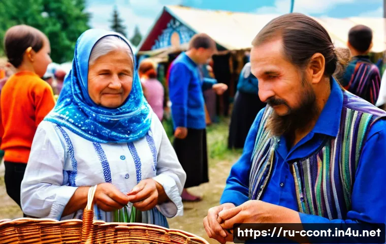 문화콘텐츠 기획에서의 지역 문화 활성화 - **A Vibrant Russian Folk Art Festival:**
A bustling outdoor market scene at a traditional Russia...