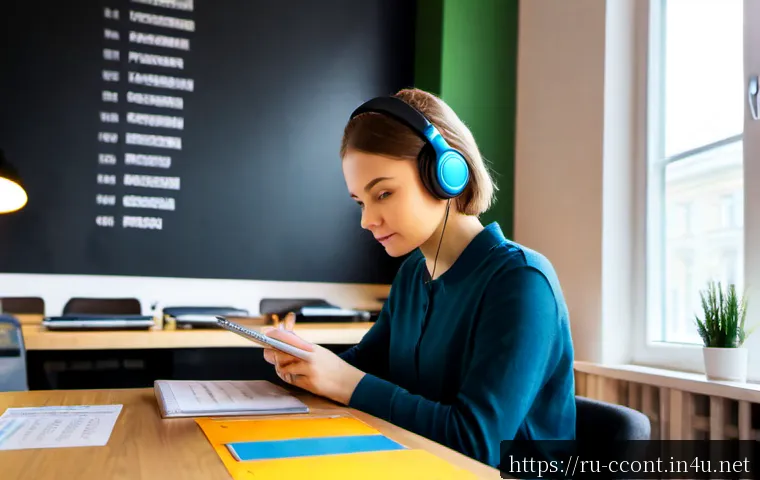 문화콘텐츠 기획사 근무 경험담 - Photorealistic editorial office scene in a Moscow cultural content agency, a focused young Russian p...
